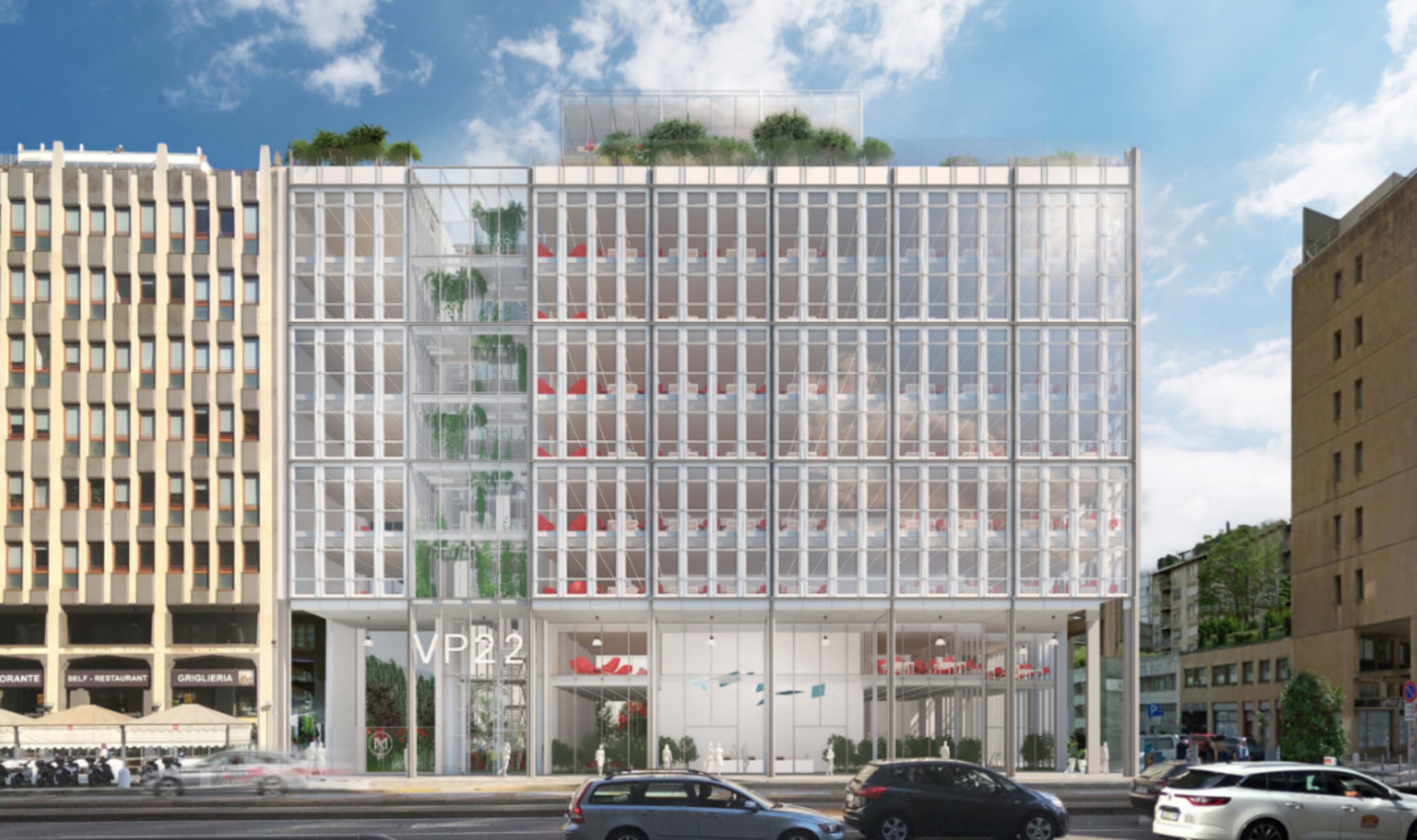 Facciata esterna dell'edificio direzionale VP22
